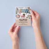 3e verjaardag foto collage uitnodigen jongen meisj flyer (Hand)