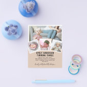 3e verjaardag foto collage uitnodigen jongen meisj flyer (Enkel)