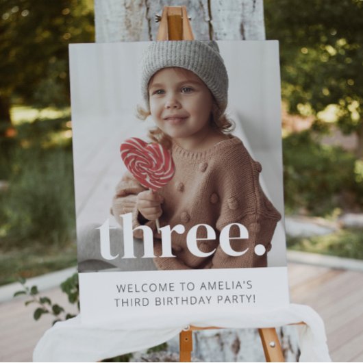 3e Verjaardag Foto Welkomstbord Poster