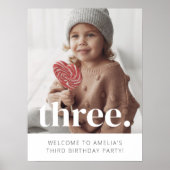 3e Verjaardag Foto Welkomstbord Poster (Voorkant)