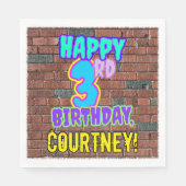 3e verjaardag ~ Fun, door Urban Graffiti geïnspire Servet (Voorkant)