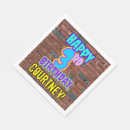 3e verjaardag ~ Fun, door Urban Graffiti geïnspire Servet (Hoek)