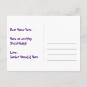 3e verjaardag: Fun Hearts-patroon, Regenboog 3 Briefkaart (Achterkant)