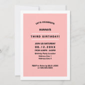 3e verjaardag | Fun Kat & Mice Custom Kaart (Achterkant)