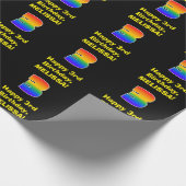 3e verjaardag: Fun, kleurrijke regenboog geïnspire Cadeaupapier (Hoek)