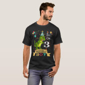 3e verjaardag Geweldige sinus 2017 Dinosaur 3 Yea T-shirt (Voorkant volledig)