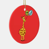 3e verjaardag Giraffe en luchtballonnen Keramisch Ornament (Rechts)