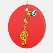 3e verjaardag Giraffe en luchtballonnen Keramisch Ornament (Links)