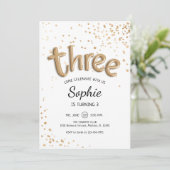 3e verjaardag - Gold White Kaart (Staand voorkant)