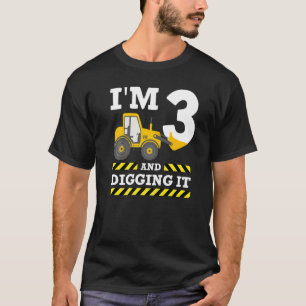 3e verjaardag graafmachine Ik ben 3 Graven It Cons T-shirt