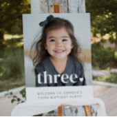 3e verjaardag hart foto welkom teken poster