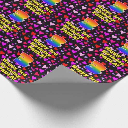 3e verjaardag: Het liefhebbende Kunstpatroon, Rege Cadeaupapier (Hoek)