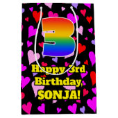 3e verjaardag: Het liefhebbende Kunstpatroon, Rege Medium Cadeauzakje (Voorkant)