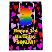 3e verjaardag: Het liefhebbende Kunstpatroon, Rege Medium Cadeauzakje (Achterkant)