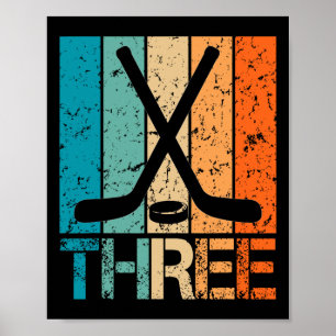 3e verjaardag hockey 3 jaar oud 3jr jongens meisje poster