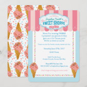 3e Verjaardag Ice Cream Party Uitnodigingen Sweet (Voorkant / Achterkant)