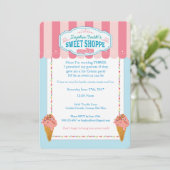 3e Verjaardag Ice Cream Party Uitnodigingen Sweet (Staand voorkant)