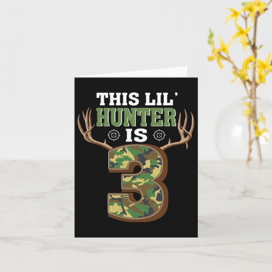 3e Verjaardag Jacht Herten 3 Jaar Oude Jager 1 Kaart (Gele Bloem)