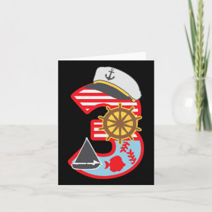 3e Verjaardag Jongen 3 Jaar Oude Kleine Zeilboot N Kaart
