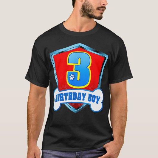 3e verjaardag jongen 3 jaar oude patrouillehonden t-shirt (Voorkant)
