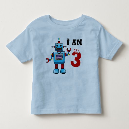 3e verjaardag jongen cadeau - Robot Kinder Shirts (Voorkant)