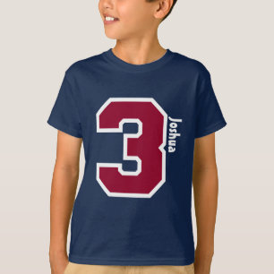 3e verjaardag jongen, drie jaar aangepaste naam V0 T-shirt