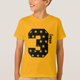3e verjaardag jongen, drie jaar aangepaste naam V0 T-shirt