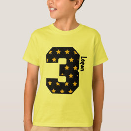3e verjaardag jongen, drie jaar aangepaste naam V0 T-shirt