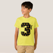 3e verjaardag jongen, drie jaar aangepaste naam V0 T-shirt (Voorkant volledig)
