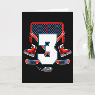 3e verjaardag Jongen IJshockey Thema 3 Jaar Oude P Kaart