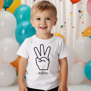 3e verjaardag jongen meisje 3 jaar oud baby feest  kinder shirts