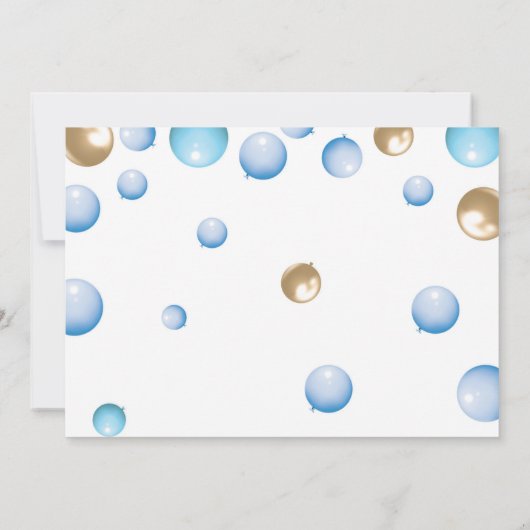 3e verjaardag jongen partij foto blauwe gouden bal kaart (Achterkant)