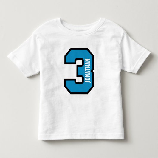 3e Verjaardag Jongen Sport Nummer Drie Jaar A01 Kinder Shirts (Voorkant)