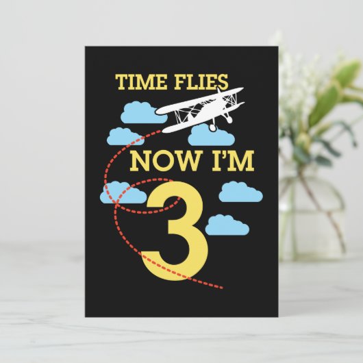 3e verjaardag Jongens Vliegtuig 3 jaar verjaardag Kaart (Staand voorkant)
