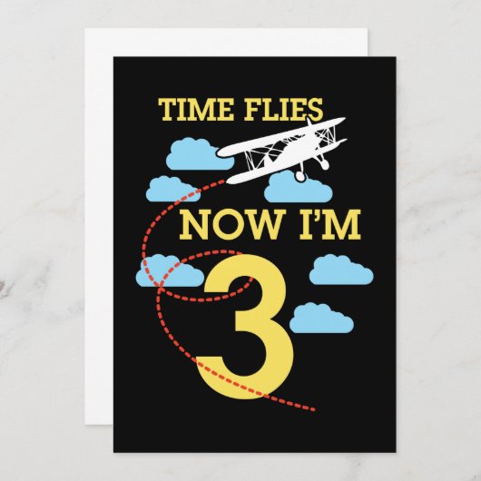 3e verjaardag Jongens Vliegtuig 3 jaar verjaardag Kaart (Voorkant / Achterkant)