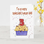 3e Verjaardag Kaart (Gele Bloem)