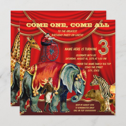 3e verjaardag kaart (Voorkant / Achterkant)