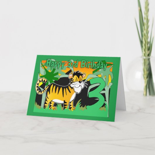 3e Verjaardag Kaart - Tiger (Voorkant)