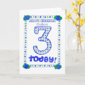 3e verjaardag Kaart voor een Godson (Gele Bloem)