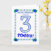 3e verjaardag Kaart voor een jongen neef (Gele Bloem)