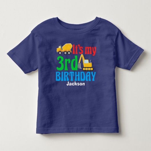 3e verjaardag Kinder Bouwwagenpartij Kinder Shirts (Voorkant)