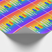 3e verjaardag: kleurrijk, vun regenboogpatroon # 3 cadeaupapier (Hoek)