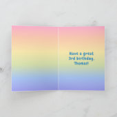 3e verjaardag: kleurrijke regenboog # 3, aangepast kaart (Binnen)