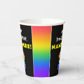 3e verjaardag: kleurrijke regenboog # 3, aangepast papieren bekers (Links)