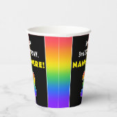 3e verjaardag: kleurrijke regenboog # 3, aangepast papieren bekers (Rechts)