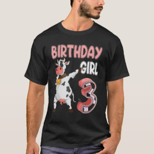 3e verjaardag Koe meisje 3 jaar oud Koe Boerderij T-shirt