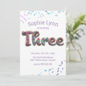 3e verjaardag koekjestaart kaart (Staand voorkant)