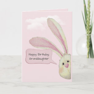 3e verjaardag Konijn op Roze Kaart