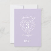 3e verjaardag kristal hart antwoord RSVP (Achterkant)
