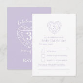 3e verjaardag kristal hart antwoord RSVP (Voorkant / Achterkant)